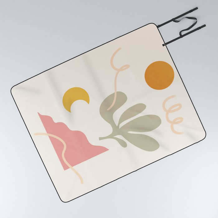 Abstraction_SUN_MOON_PLANT_BOTANICAL_NATURE_JOY_POP_ART-0704A Picnic Blanket