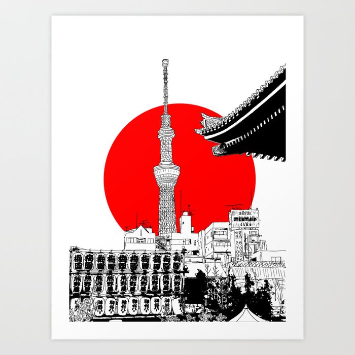 tokyo skytree red dot 1 Art Print