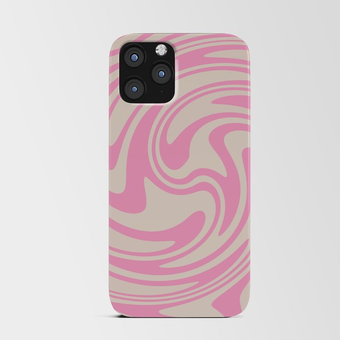 70s Retro Swirl Pink Color Abstract iPhone Card Case