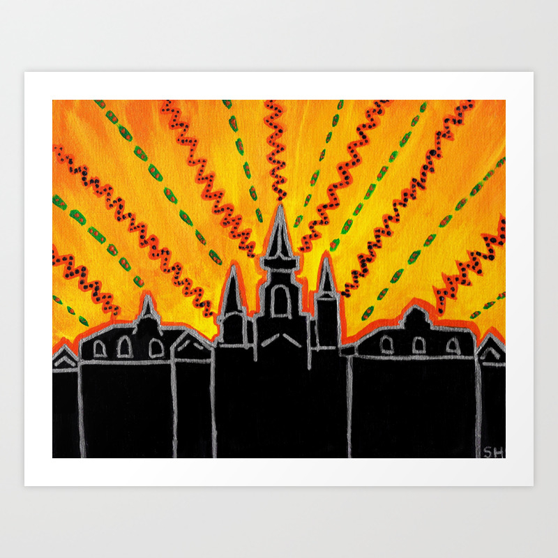 Sunrise Over Jackson Square New Orleans Hand Painted Cityscape 8