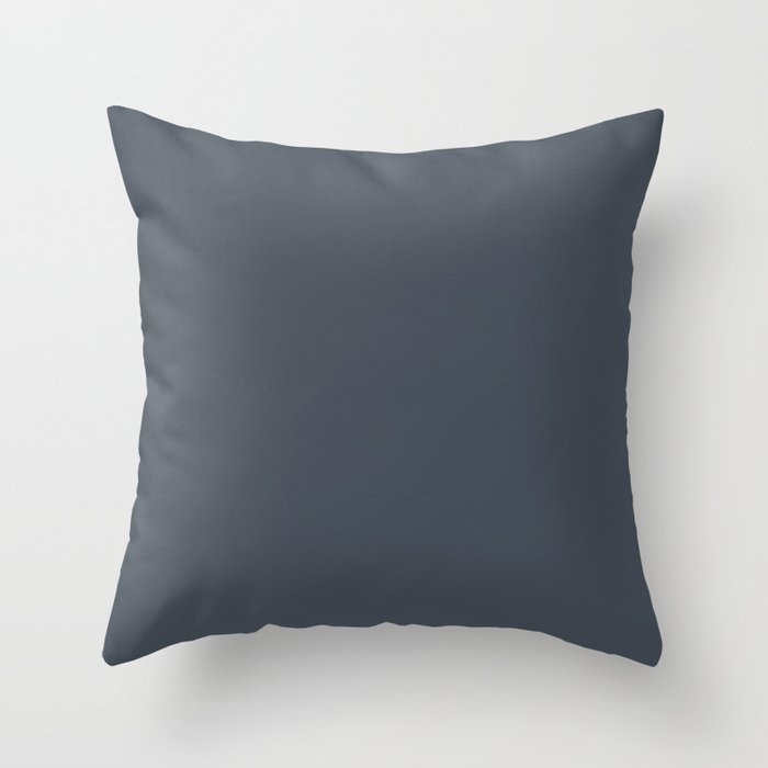 Dark Slate Navy Blue Gray Solid Color Pairs to Benjamin Moore Hale Navy HC-154 Throw Pillow