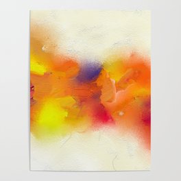Abstract colorful oil painting on canvas texture Poster