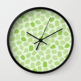 Ink Spot Pattern in Light Lime Green  Wall Clock