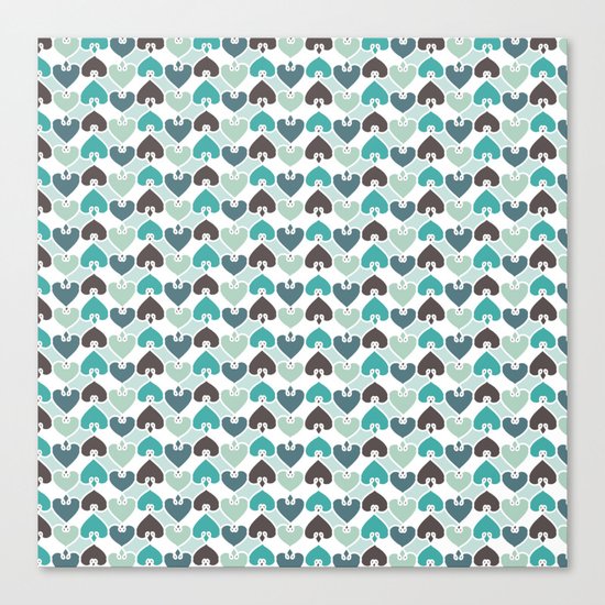 Sea of hearts pattern Canvas Print