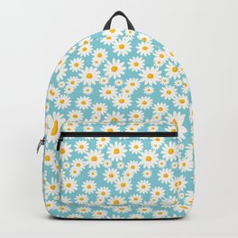 White Daisies Heaven Blue Backpack