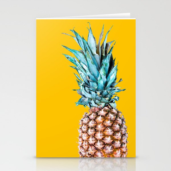Pineapple Ananas On A Yellow Mellow Background #decor #society6 #buyart Stationery Cards