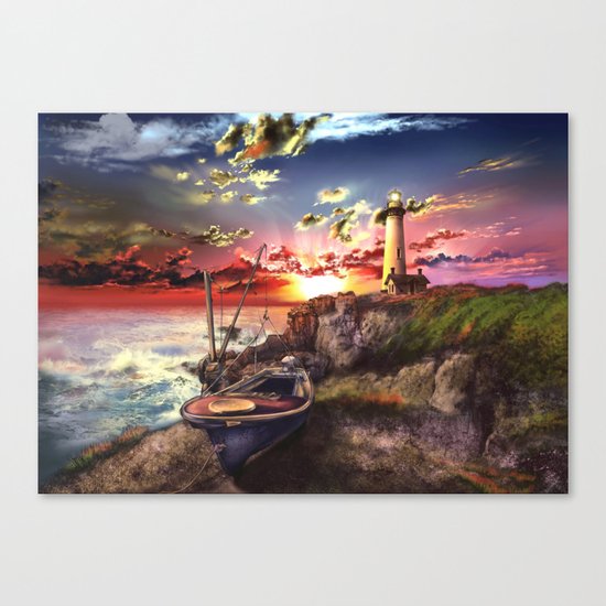 lighthouse landscape sky Canvas Print