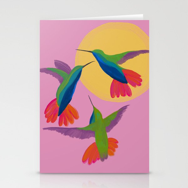 Black Throated Mango Hummingbirds In The Sun | Home Decor Design Stationery Cards