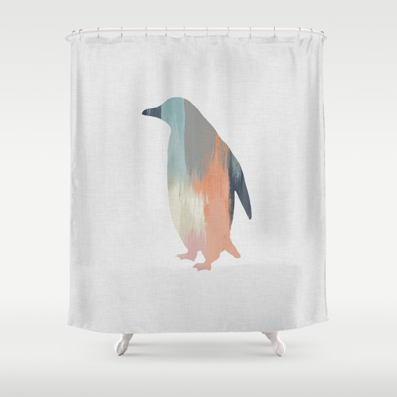 penguin shower curtain