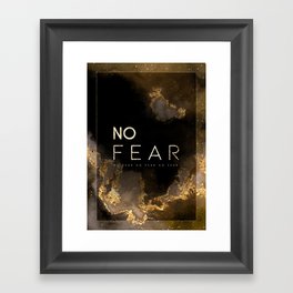 No Fear Black and Gold Motivational Art Framed Art Print