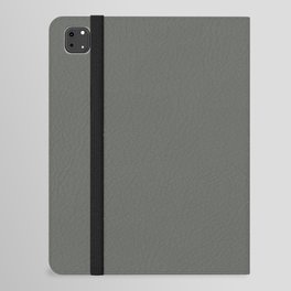 Dark Gray Solid Color Pantone Castor Gray 18-0510 TCX Shades of Green Hues iPad Folio Case