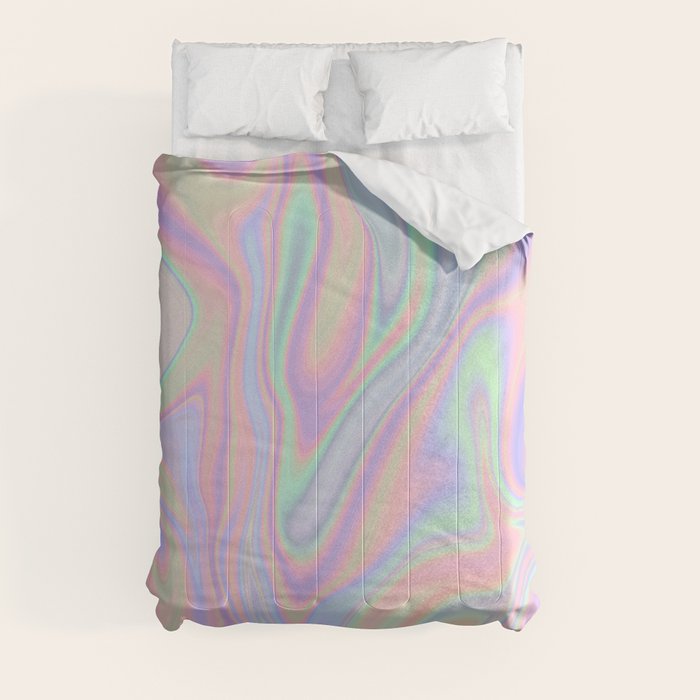 Liquid Colorful Abstract Rainbow Paint Comforter by Petra Lang Society6