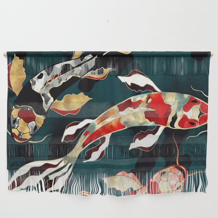 Metallic Koi Wall Hanging by SpaceFrogDesigns Society6