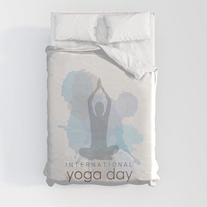 International yoga and meditation workout position Duvet Cover