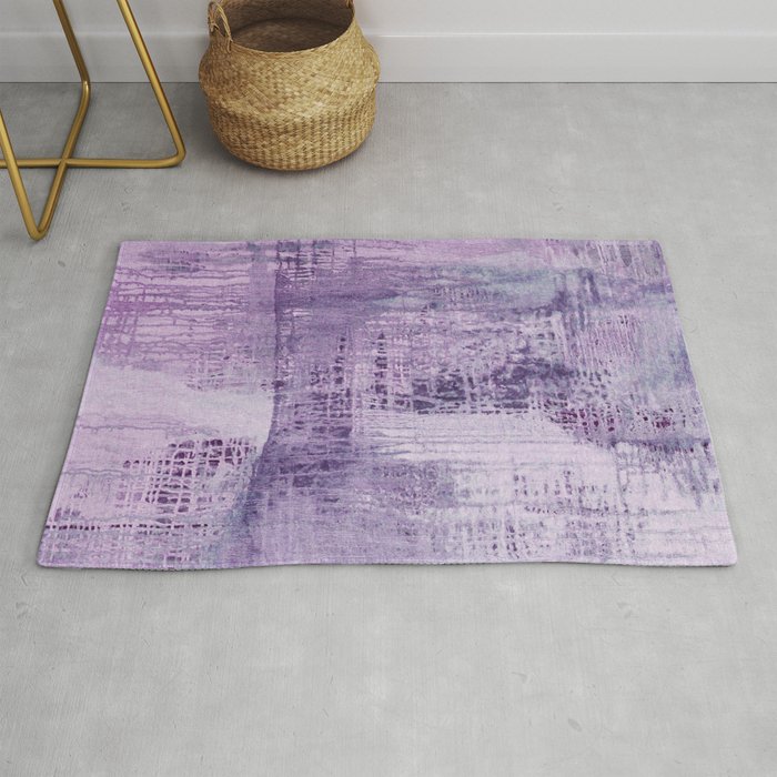 Dreamscape in purple:  an organic, modern, abstract art print design Rug