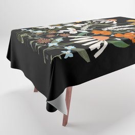Summer Cottage Flowers, Night Tablecloth