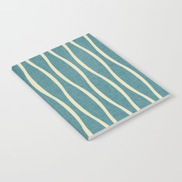 Retro Tiki Pin Stripes 334 Blue and Beige Notebook