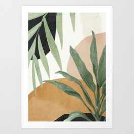 Abstract Art Tropical Leaves 4 Art Print
