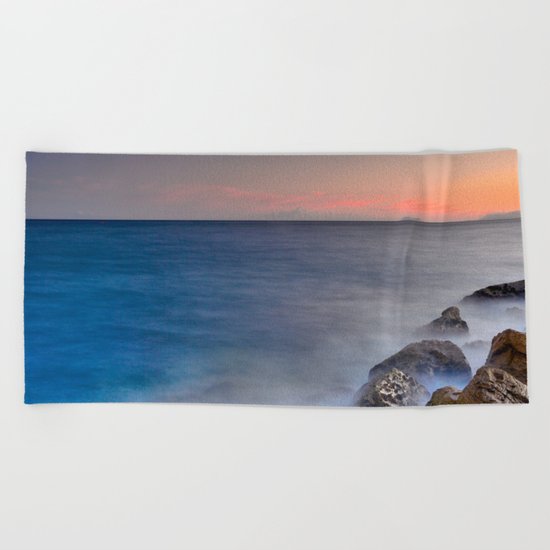 "The struggle of the sea" Beach Towel