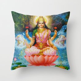 Goddess Lakshmi Hindu Throw Pillow