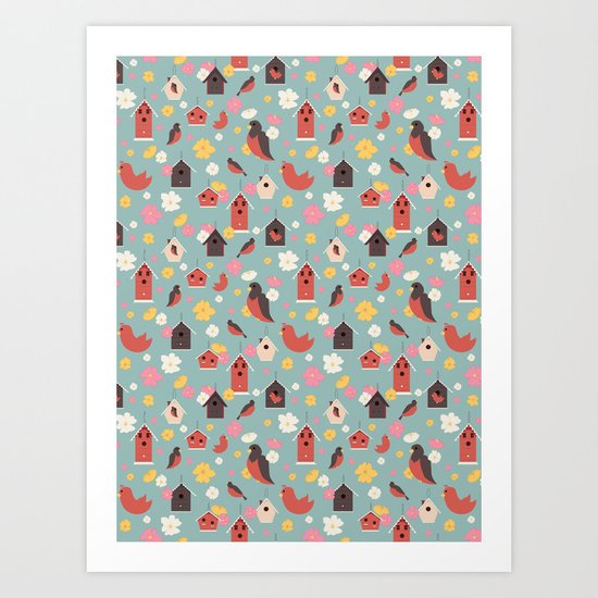 Bird Houses Art Print