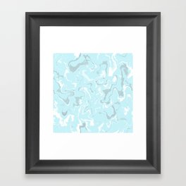 Sky Marble - Blue, White, Gray, Boho Framed Art Print