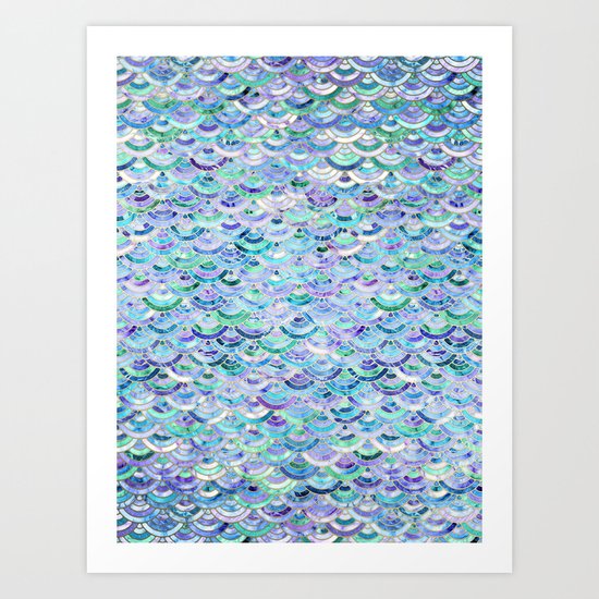 Marble Mosaic in Sapphire and Emerald Art Print