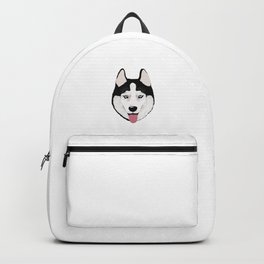 Siberian Husky Backpack | Puppy, Warm, Huskylover, Cute, Lovely, Pet, Dog, Graphicdesign, Blackwhitedog, Siberianhusky 