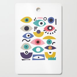 Abstract eyes poster. Modern art Cutting Board