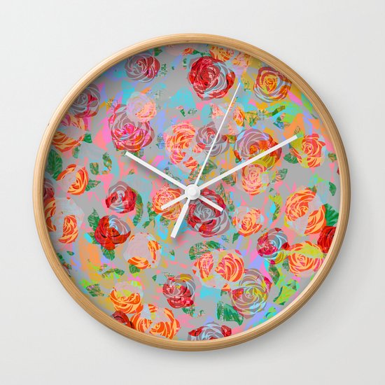 Vintage Roses Wall Clock