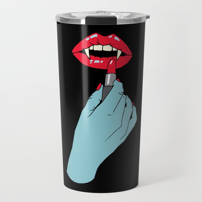 Vampire Lipstick - Black Travel Mug