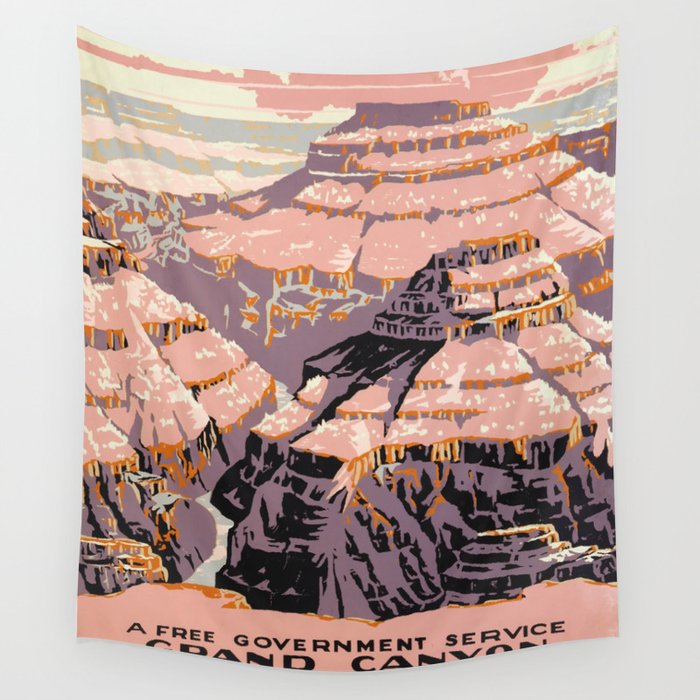 WPA vintage Travel poster - Grand Canyon - National Park Service Wall Tapestry