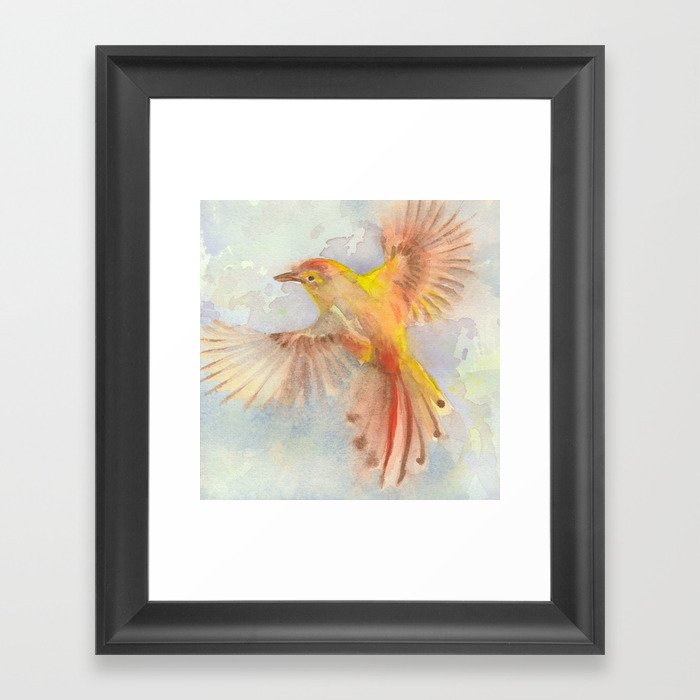 Watercolor Bird Framed Art Print