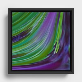 Purple Green Contemporary Abstract Framed Canvas
