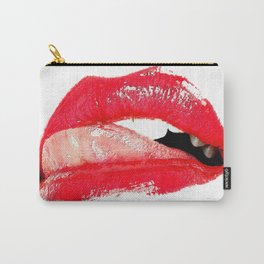 Sexy Lips Bite Mouth Lipstick Tongue Lick Carry-All Pouch