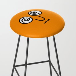 type face: Dizzy Emoji Orange Bar Stool