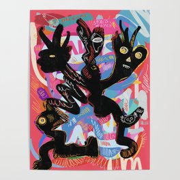 Dancing With the Devil Graffiti Art  Poster