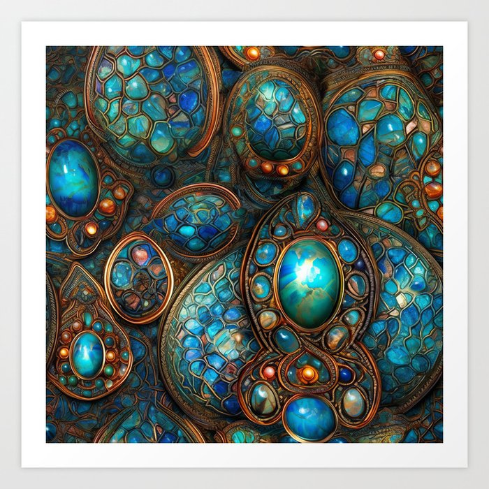 Turquoise Opal Opulence Art Print