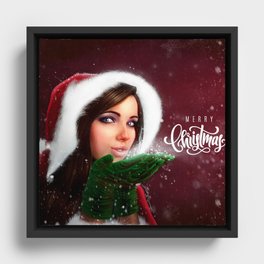 Lady Christmas Framed Canvas