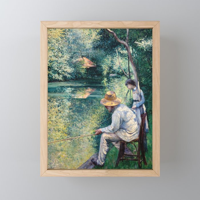 Gustave Caillebotte - Angling Framed Mini Art Print