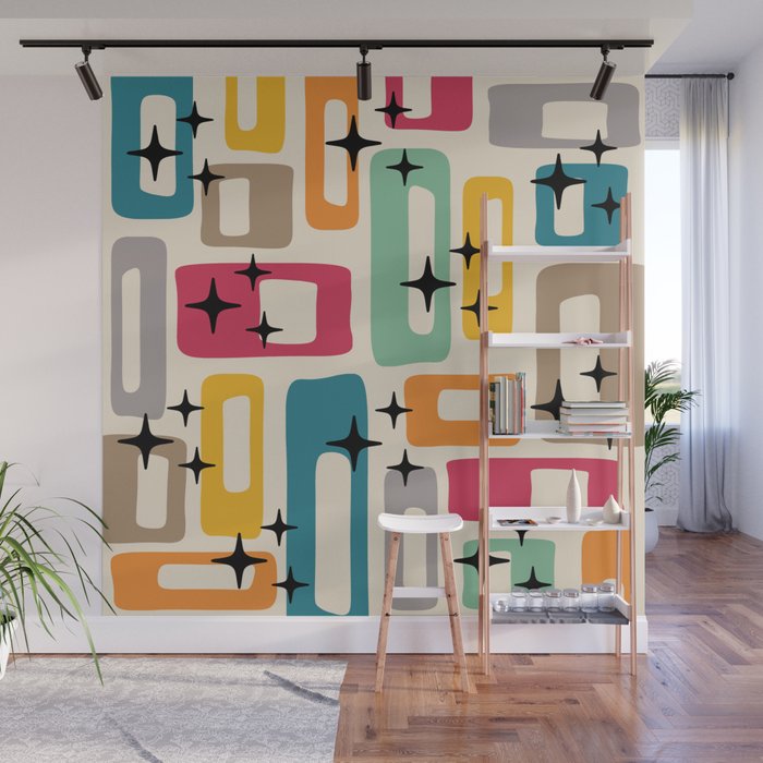 Mid Century Modern Abstract Pattern 242 Mid Mod Googie Wall Mural