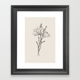 Poppy Flowers Line Art Lavender (1/2) Framed Art Print