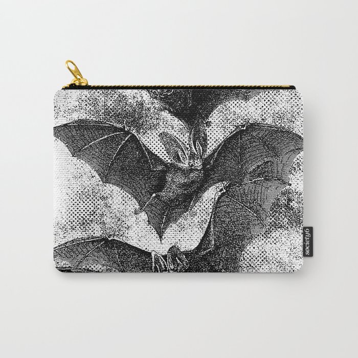 Vintage Halloween Bat Etching Carry-All Pouch