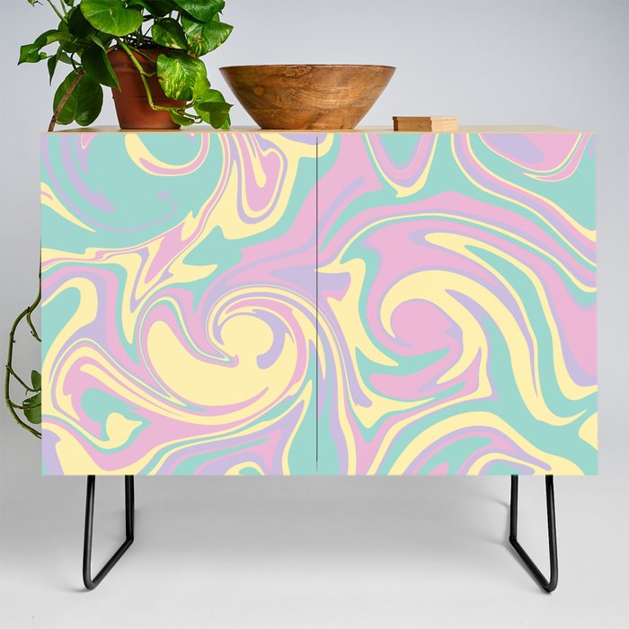 Spill - Pastel Pink, Yellow, Purple and Green  Credenza