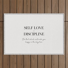 Self Love = Discipline (off white) Outdoor Rug