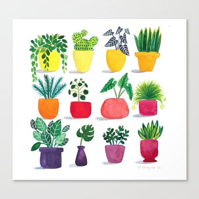 Happy Houseplants  Canvas Print