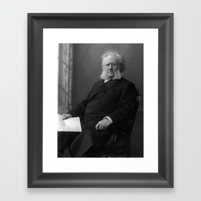 Henrik Ibsen Portrait - Norwegian Playwright Framed Art Print