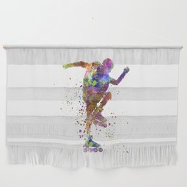 Young skater in watercolor Wall Hanging