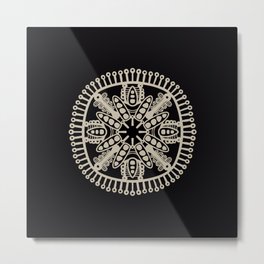 Bohemian mandala  Metal Print | Simple, Beige, Black, Wallart, Pattern, Minimalism, Circle, Graphicdesign, Neutraltones, Indie 