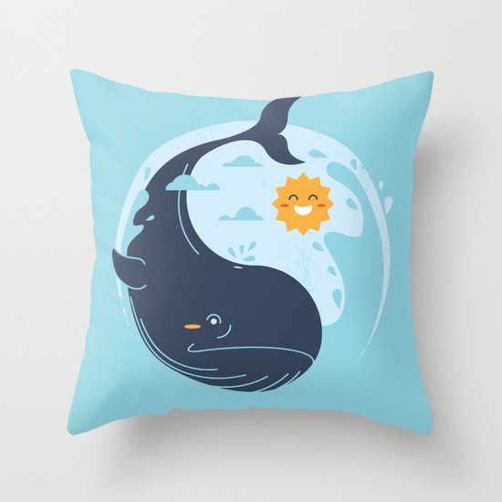 the great whale Throw Pillow